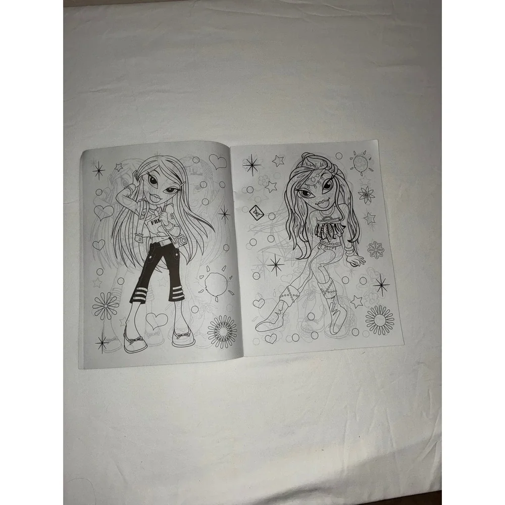 Vintage Retro Bratz Coloring Activity Book w/ Stickers Decals ST5142 Unused READ